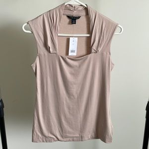 NWT Banana Republic stretch Tan sleeveless blouse XS